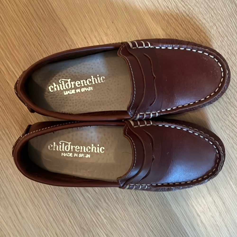 Childrenchic leather rubber soled Loafers, brown, size EU 30 (US toddler 12)